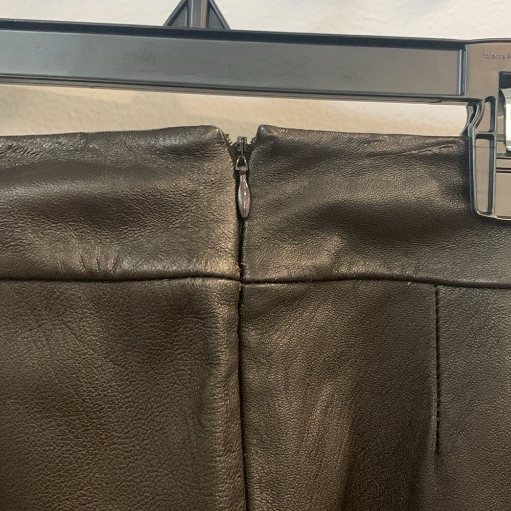 Kasper Brown Leather Knee-Length Pencil Skirt - Picture 8 of 8